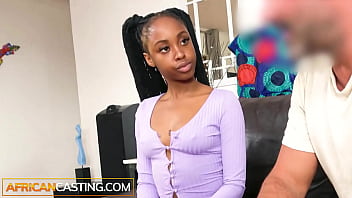 Sexy Black Thot Defiantly Impaled By Big White Cock Producer In An Audition